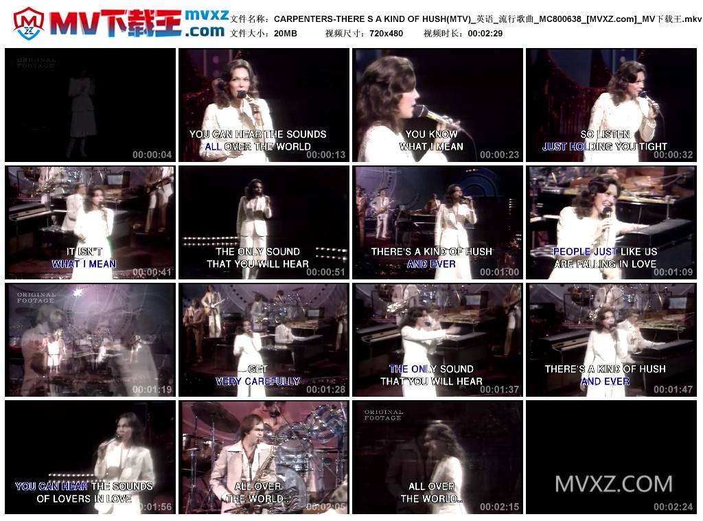 CARPENTERS-THERE S A KIND OF HUSH(MTV)_英语_流行歌曲_MC800638